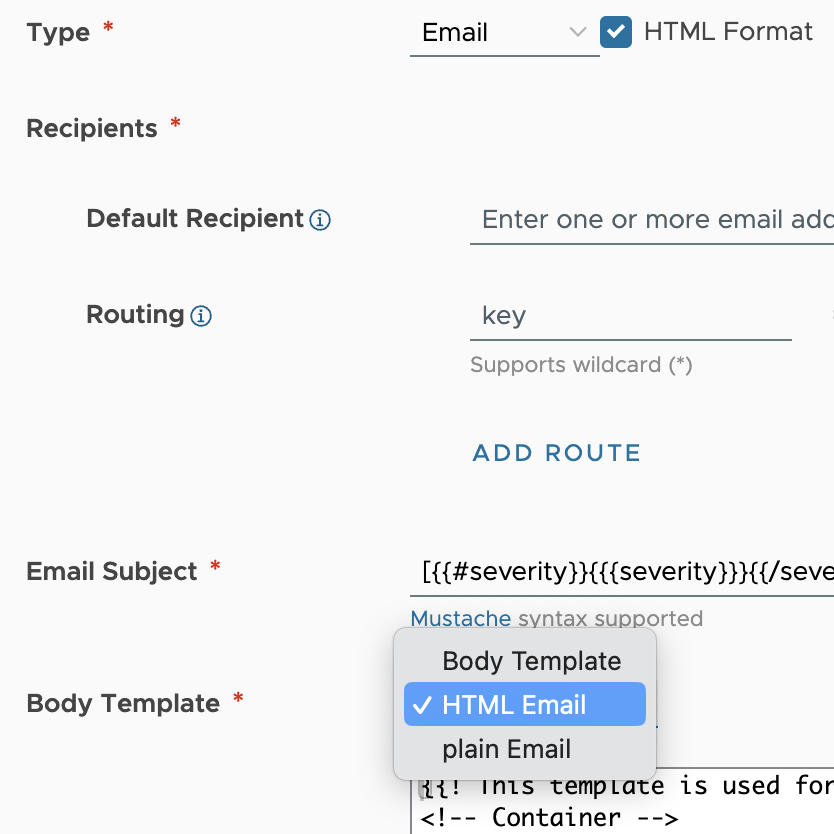 predifined alert target screenshot