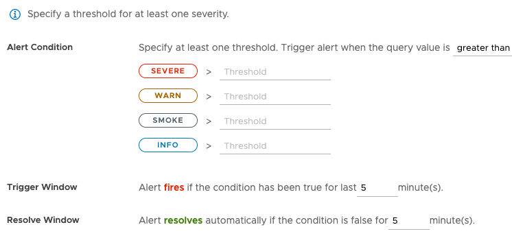 Condition options discussed in left column