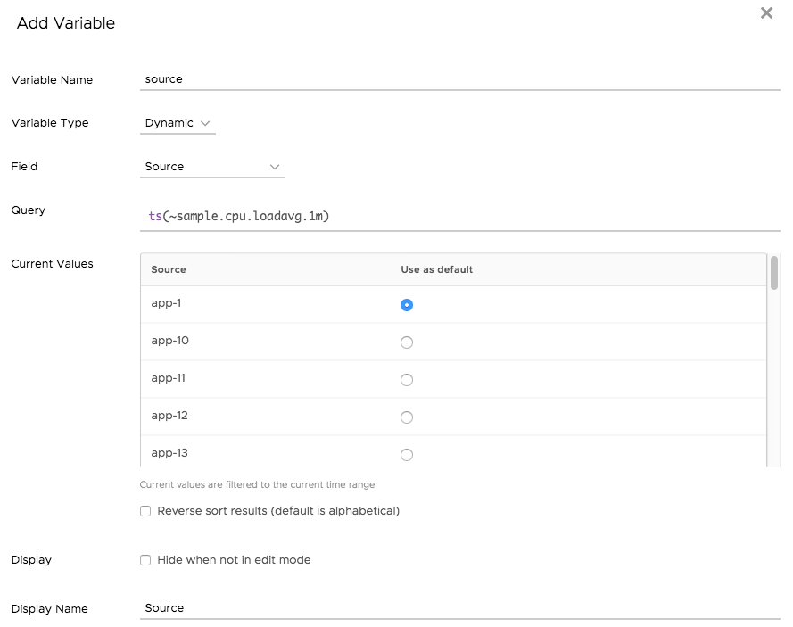 Dynamic variable