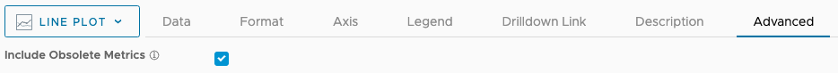 On the Advanced tab, the Include Obsolete metrics check box is selected