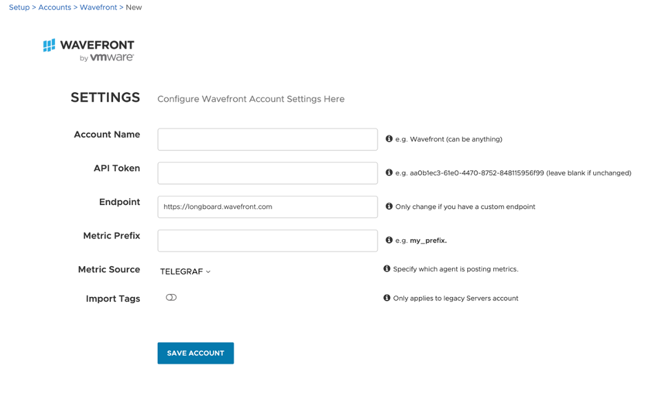 Screenshot of the configuration screen in the CloudHealth UI.