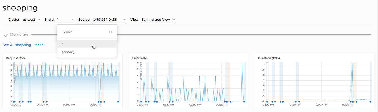 tracing service filter